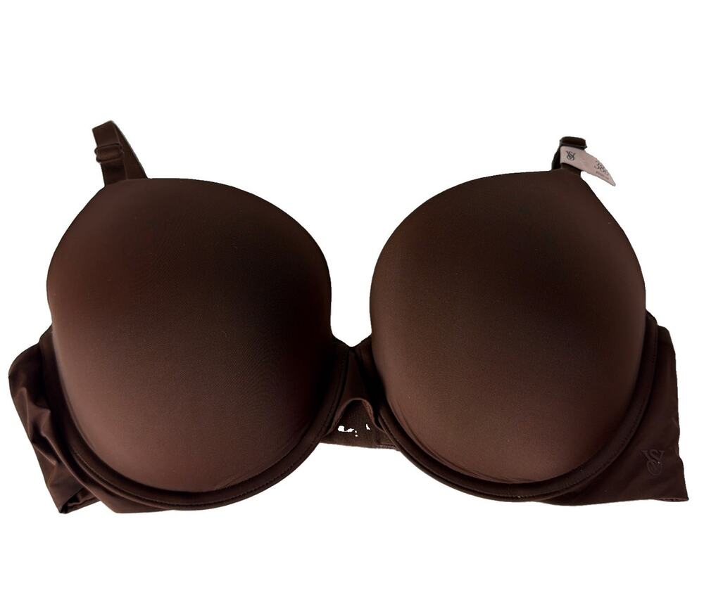 Victoria Secret Perfect Shape Bra 38D Dark Brown Padded T-Shirt Smooth NWT